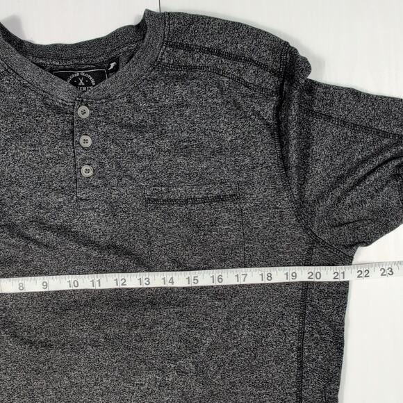 Knit Heritage Henley T-Shirt Men’s L Gray Short Sleeve Casual Pocket Lightweight - Picture 6 of 12